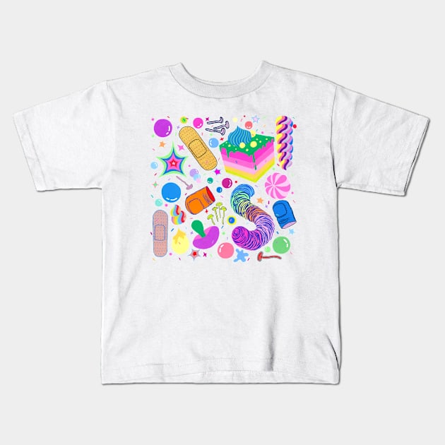 Sweet Kit White Kids T-Shirt by ADEHLALEE